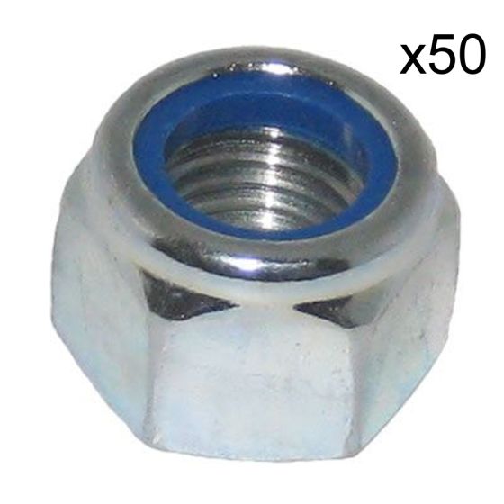 UNF Nylon Insert Locking Nuts, Size: 5/8". Pack of 50