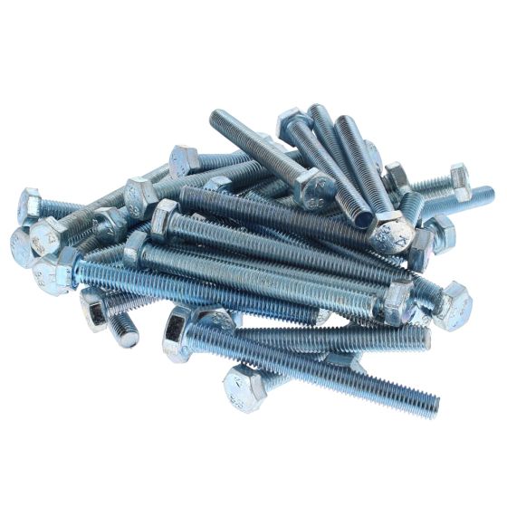 M8 x 75mm Zinc Plated 8.8 HT DIN 933 Setscrews - Pack of 50
