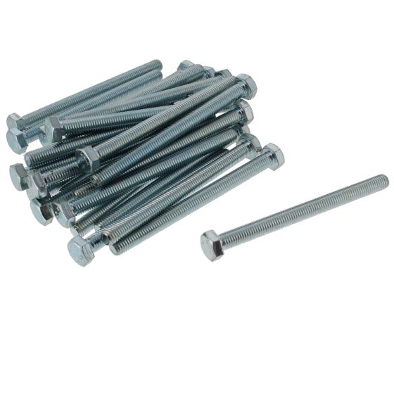 M8 x 100mm Zinc Plated 8.8 HT DIN 933 Setscrews 25 Pack