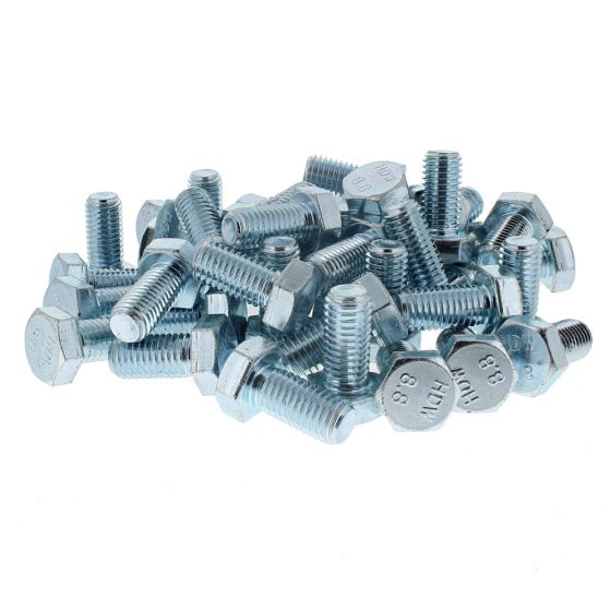 M12 x 25mm Zinc Plated 8.8 HT DIN 933 Setscrews - Pack of 50