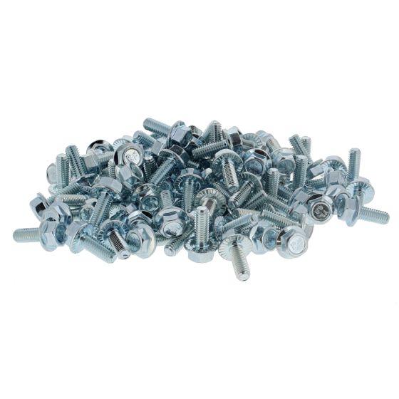 Metric HT Flanged Setscrews, Grade 8.8, Zinc Plated, M6 x 16, Pack of 100