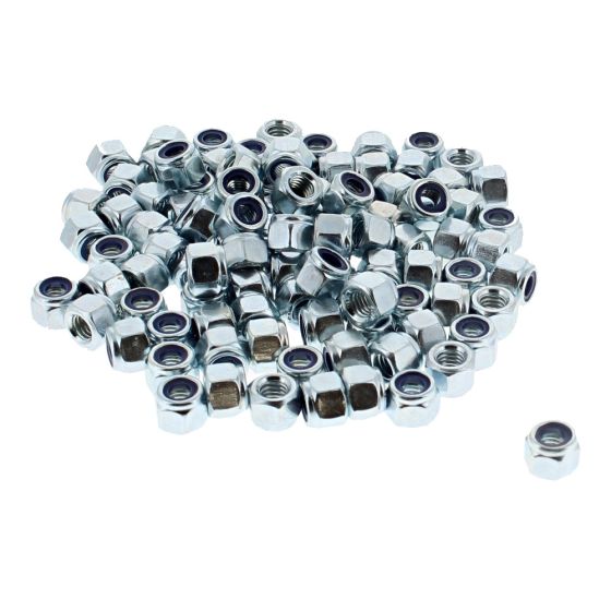 Metric Nylon Insert Locking Nut, 'P' Zinc Plated, Size: M6 - Pack of 100