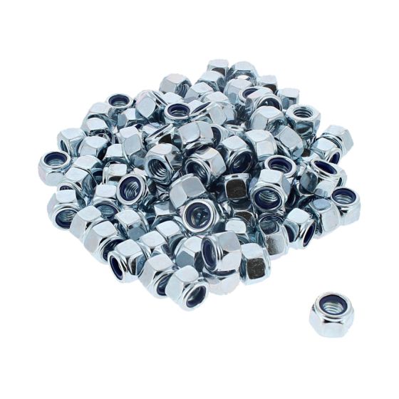 Nylon Insert Locking Nut, 'P' Zinc Plated, Size: M8 (Pack of 100)