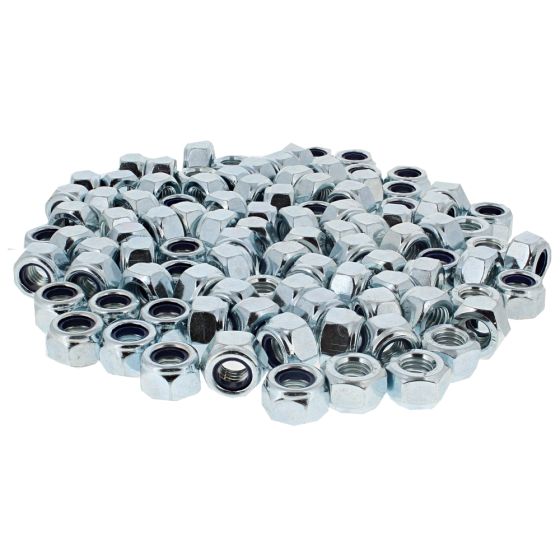 Metric Nylon Insert Locking Nut, 'P' Zinc Plated, Size: M10. Pack of 100