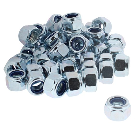 Metric Nylon Insert Locking Nut, 'P' Zinc Plated, Size: M14 - Pack of 50