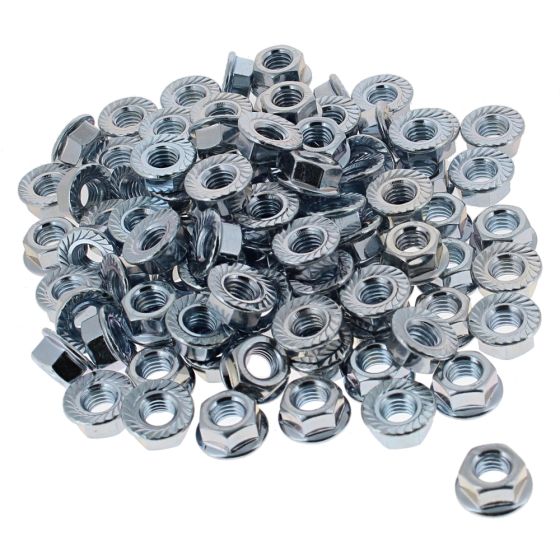 Metric Serrated Flange Nuts, Zinc Plated, Size: M8. Pack of 100