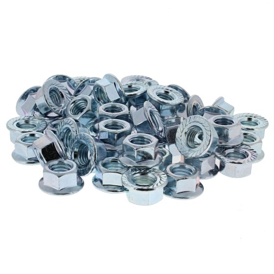 Metric Serrated Flange Nuts, Zinc Plated, Size: M10 - Pack of 50