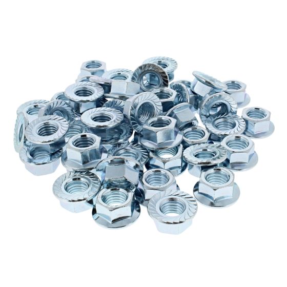 Metric Serrated Flanged Nuts, Zinc Plated, Size: M14 - Pack of 50