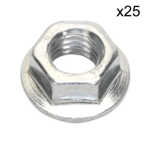 Metric Serrated Flanged Nuts, Zinc Plated, Size: M16 - Pack of 25
