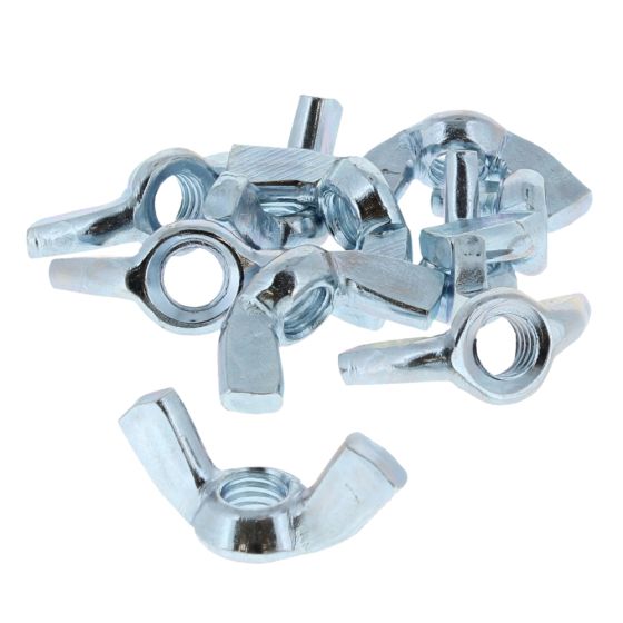 Wing Nuts, Zinc Plated, Size: M6 - Pack of 10 - 903 0762