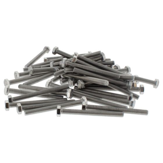M8 x 80mm A2 Hexagon Head Stainless Steel DIN 933 Setscrews 50 Pack