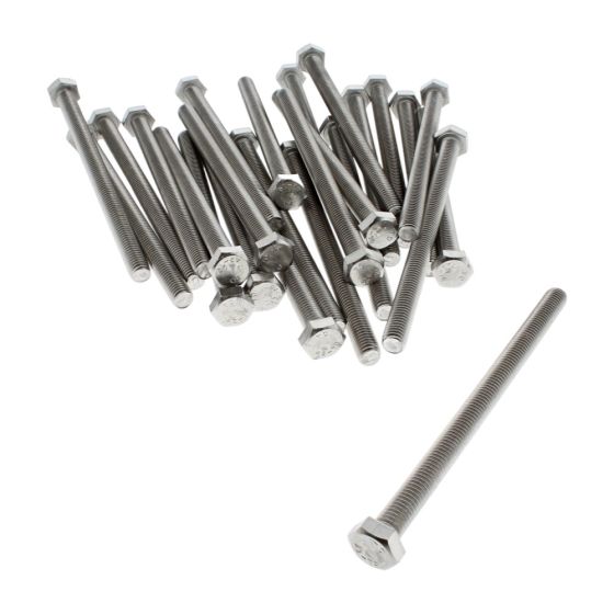 M8 x 120mm A2 Hexagon Head Stainless Steel DIN 933 Setscrews 50 Pack
