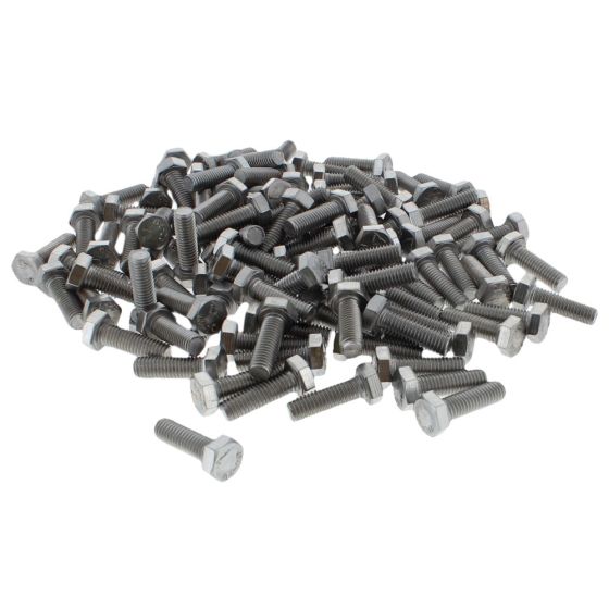 M8 x 25mm A2 Hexagon Head Stainless Steel DIN 933 Setscrews 100 Pack