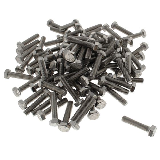M8 x 35mm A2 Hexagon Head Stainless Steel DIN 933 Setscrews 100 Pack