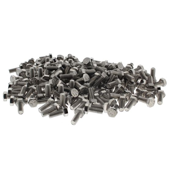 M5 x 12mm A2 Hexagon Head Stainless Steel DIN 933 Setscrews 200 Pack