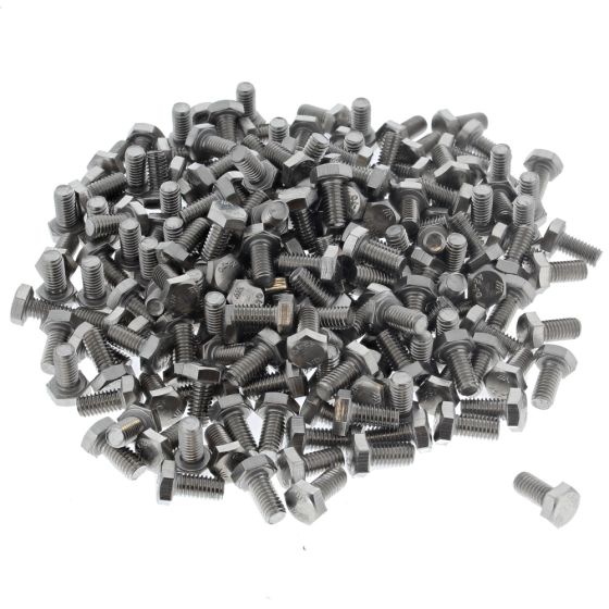 M6 x 12mm A2 Hexagon Head Stainless Steel DIN 933 Setscrews 200 Pack