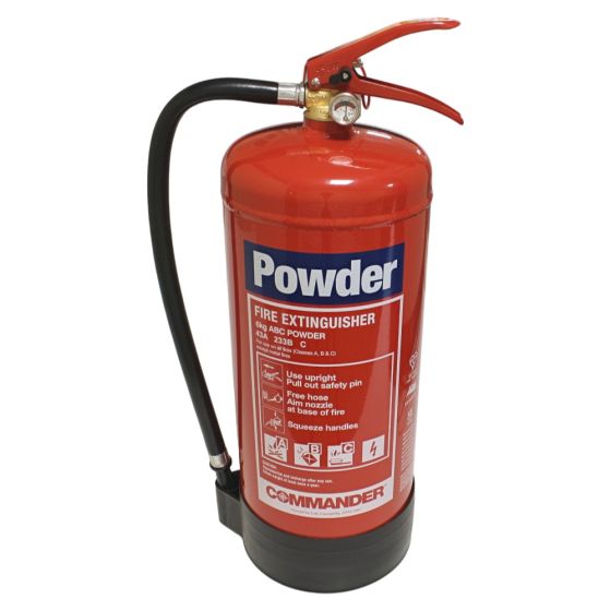 Dry Powder Fire Extinguisher - Suitable for Class A, B, C Fires - 6kg