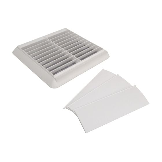 Wall Outlet Vent Louvered Gravity Grill c/w Fly Screen Suitable for Domestic Home Extractor Appliances