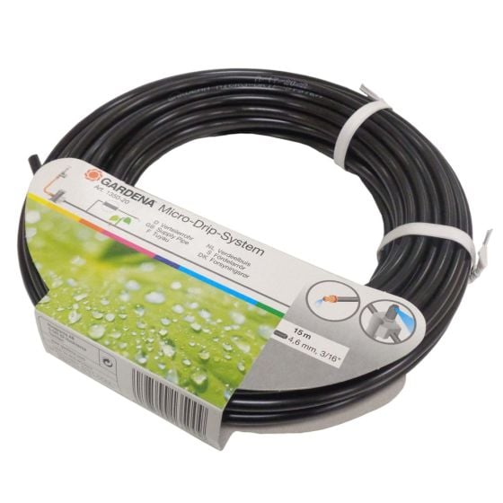 Supply Pipe 4.6mm Dia x 15m Fits Gardena Micro-Drip Sprinkler System - 1350-20