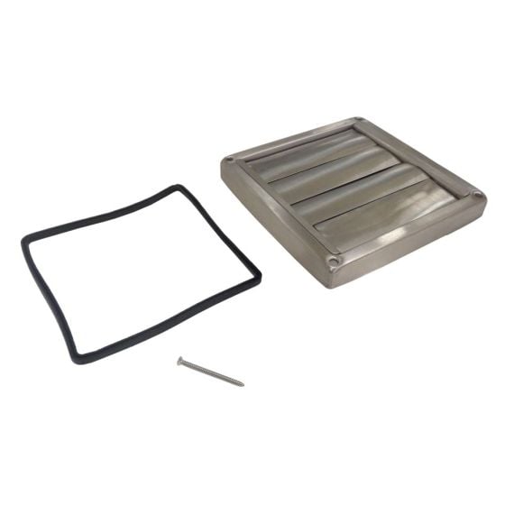 Wall Outlet Vent with Gravity Flaps 100mm Stainless Steel for Extractors