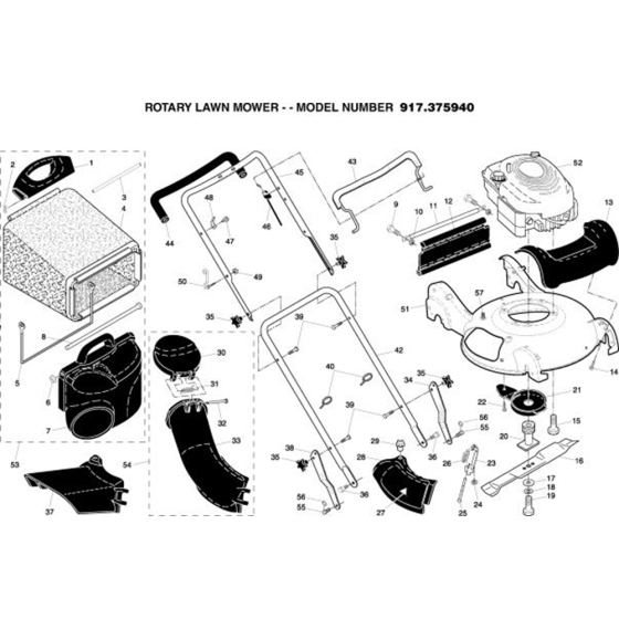 Repair Parts  for Husqvarna 917.375940 Lawn Mowers