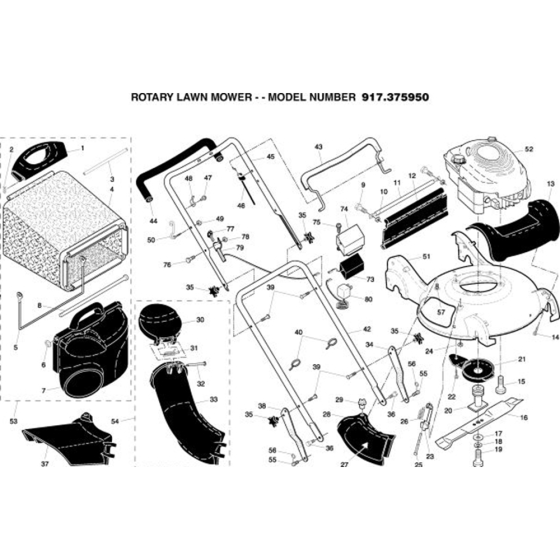 Repair Parts  for Husqvarna 917.375950 Lawn Mowers