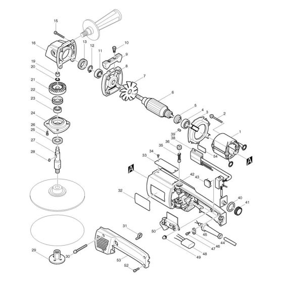 Makita 9207SPC Polisher Assembly