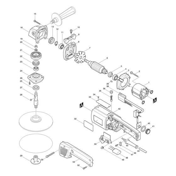 Makita 9217SPC Polisher Assembly