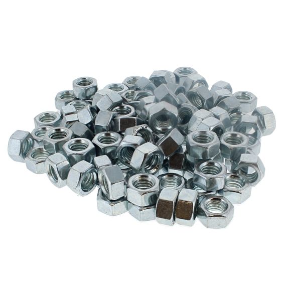 UNC Steel Nuts, Zinc Plated, Size: 7/16". Pack of 100