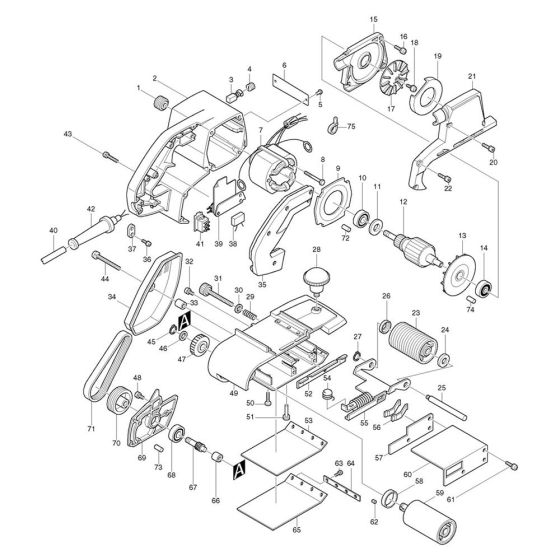 Makita 9402 Belt Sander Assembly