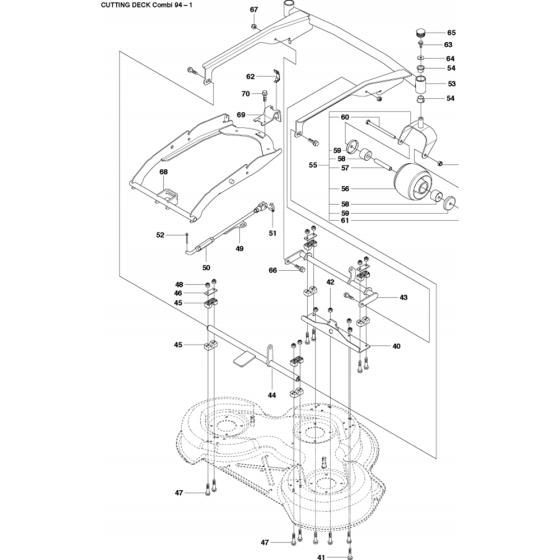 94cm Cutting Deck Assembly-1 for Husqvarna Cutting Deck Combi 94, R300-Series Riders