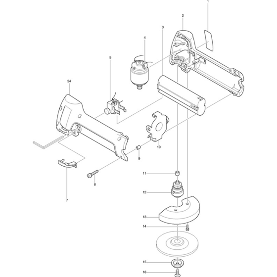 Main Assembly for Makita 9500D Cordless Angle Driver