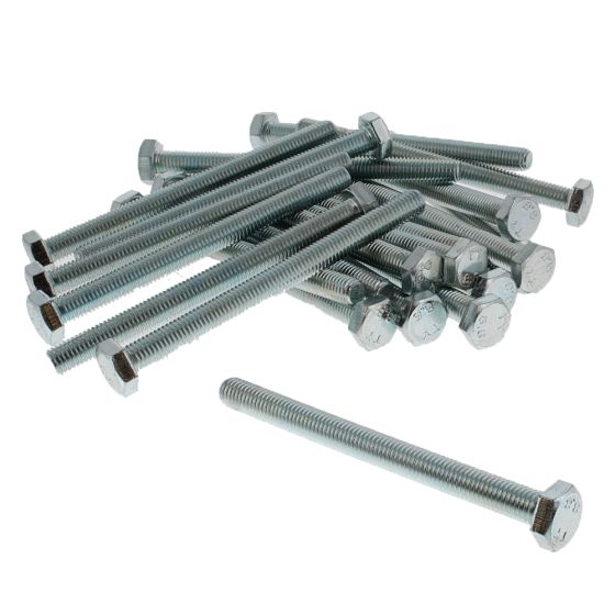 M10 x 120mm Zinc Plated 8.8 HT DIN 933 Setscrews 25 Pack