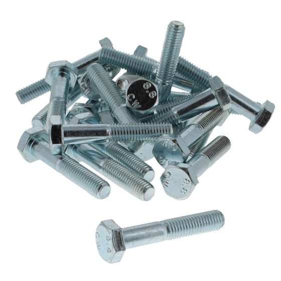 M10 x 55 Zinc Plated 8.8 Steel Bolt 25 Pack