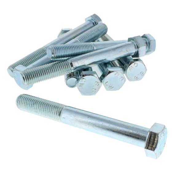 M16 x 130 Zinc Plated 8.8 Steel Bolt 10 Pack