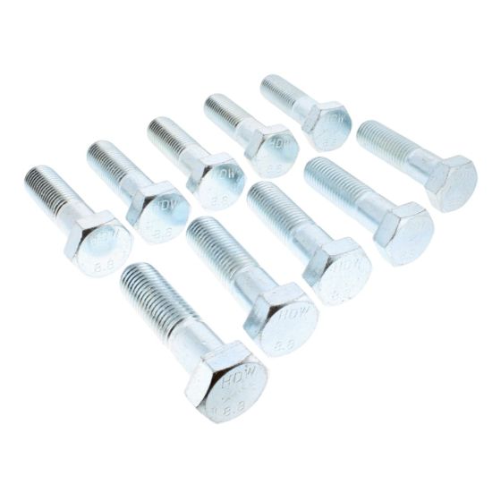 M20 x 75 Zinc Plated 8.8 Steel Bolt (Pack of 10)