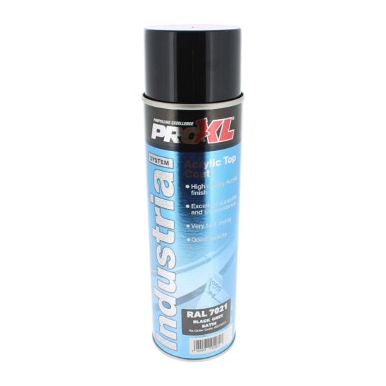 Proxl Industrial - Acrylic Topcoat Aerosol - Ral 7021 Grey Black (500ML)