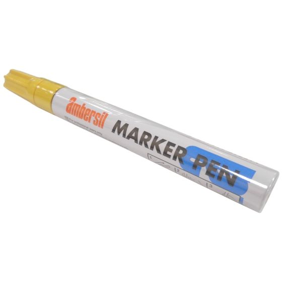 Yellow Ambersil Permanent Paint Marker Pen for Metal, Glass, Plastic (Each)