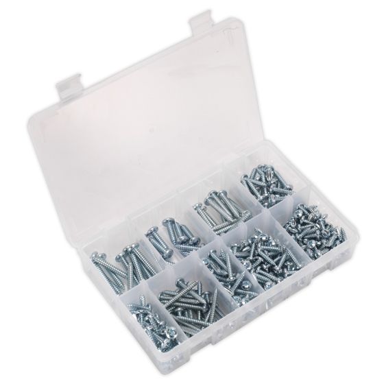 Self Tapping Screw Assortment 305pc Pan Head Pozi Zinc DIN 7981CZ Sealey Part No. AB064STPP