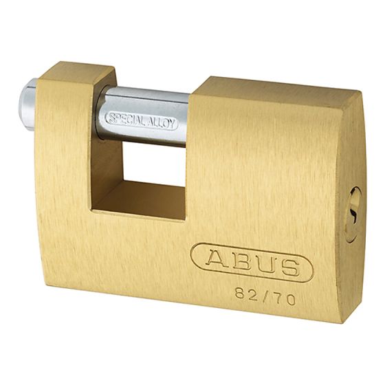 82/70 70mm Monoblock Brass Shutter Padlock Keyed 8514 - ABUS 11577