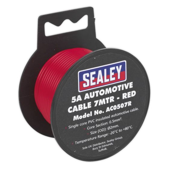 Automotive Cable Thick Wall 5A 7mtr Red Sealey Part No. AC0507R