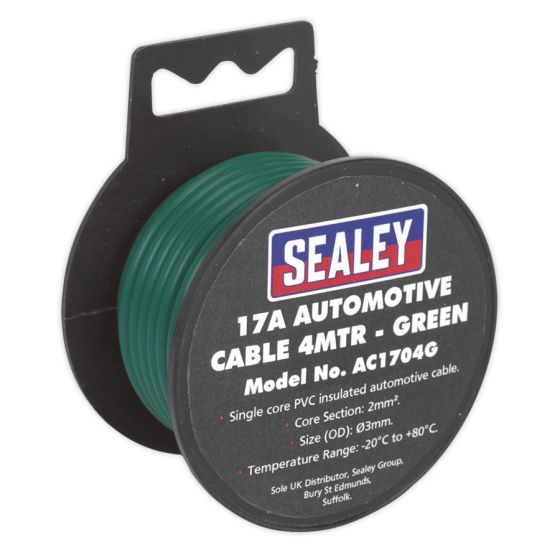 Automotive Cable Thick Wall 17A 4mtr Green Sealey Part No. AC1704G