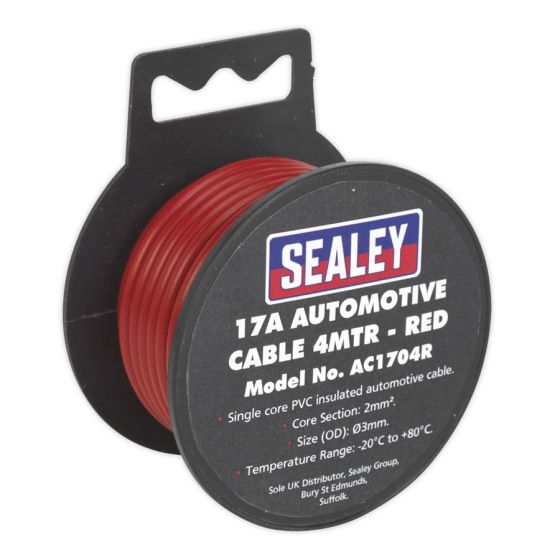 Automotive Cable Thick Wall 17A 4mtr Red Sealey Part No. AC1704R