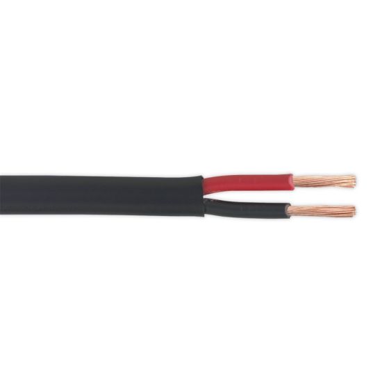 Automotive Cable Thick Wall Flat Twin 2 x 2mm(sq) 28/0.30mm 30mtr Black Sealey Part No. AC2830TWTK