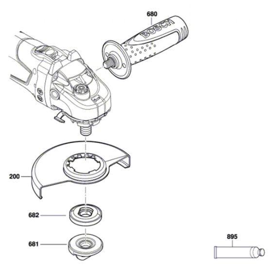 Angle Grinder Assembly for Bosch AdvancedGrind 18