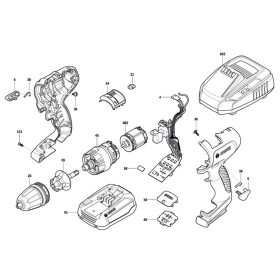 Cordless Two-speed Combi Assembly for Bosch AdvancedImpact 18