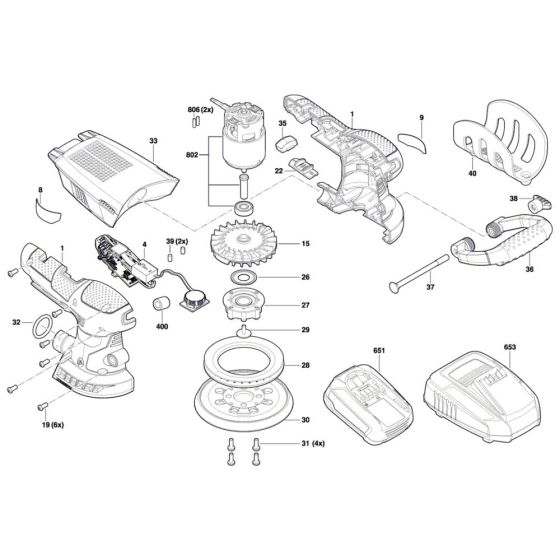 Random orbital sander Assembly for Bosch AdvancedOrbit 18