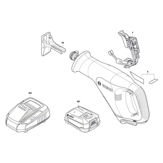 Cordless Reciprocating Saw Assembly for Bosch AdvancedRecip 18