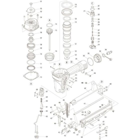 Main Assembly for Makita AF600 Pin Nail Guns
