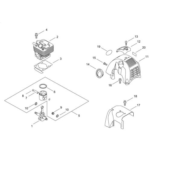 Cylinder, Piston, Crankshaft